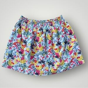 LOFT Tropical Print Mini Skirt in Blue, Yellow, Pink